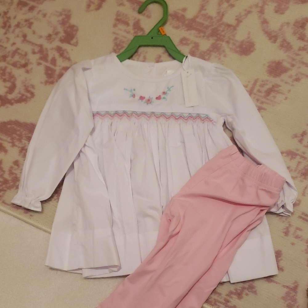 Charming White and Pink Girls' Set
